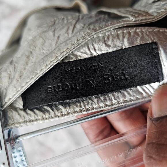 Rag & Bone Women Silver Metallic Lamb Leather Pants Size 25 - Picture 5 of 7